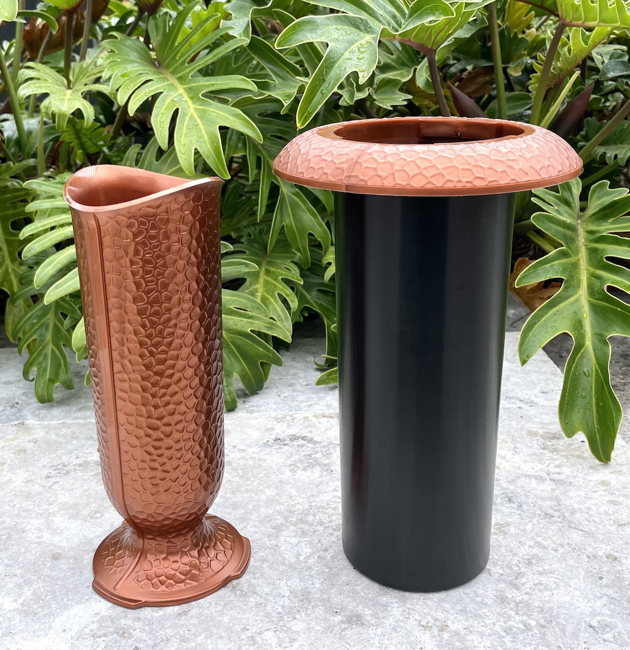 Coprivaso pura ceramica umber stone d24 - FloralGarden